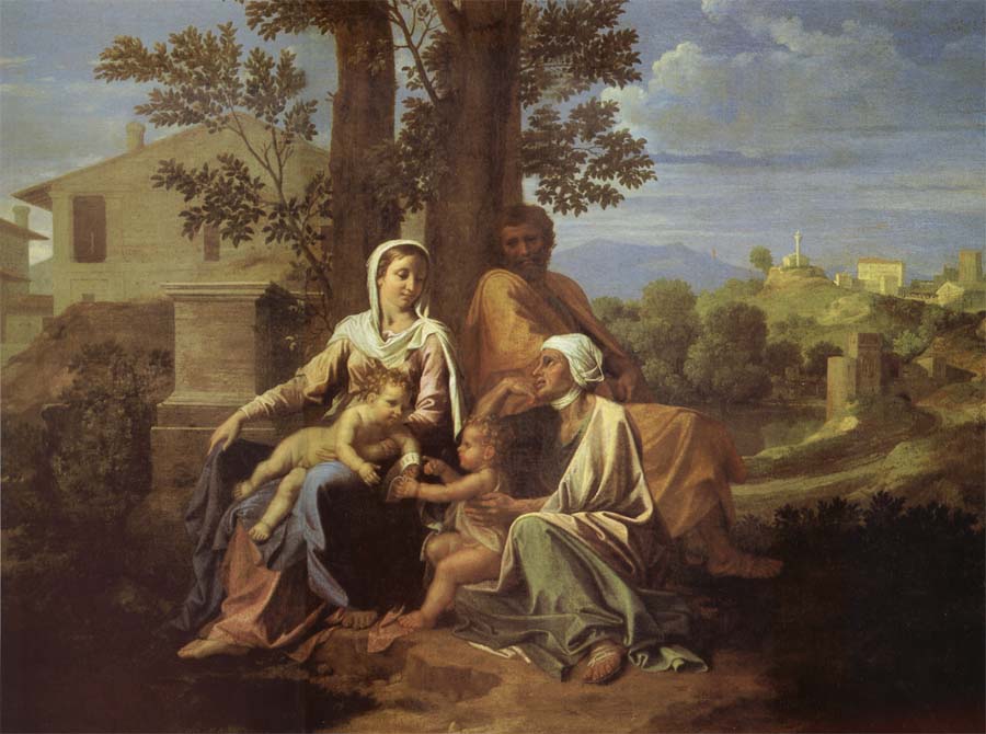 Nicolas Poussin The Sacred Family in a landscape